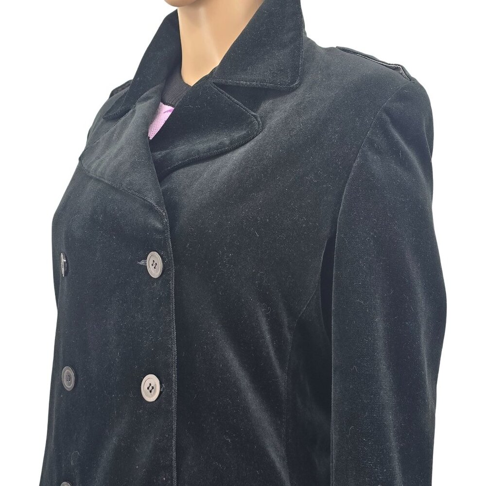 Liz Claiborne Vintage Size Medium Lizsport Womens Black Double-Breasted Coat